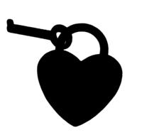 key to the heart silhouette black