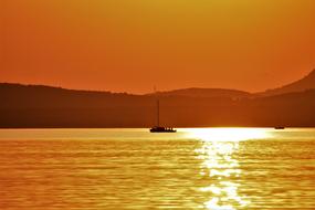 Landscape of Lake Balaton Nature at sunset