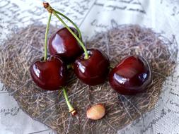 glossy Red Cherries Fruit