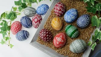 Sorbian Easter colorful Eggs