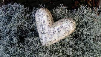 Beautiful heart with music notes, on the plant