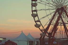 ferris wheel, evening sky