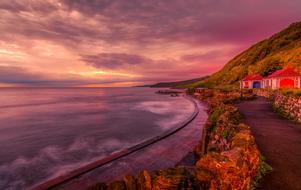 Seascape of Scarborough at Sunrise