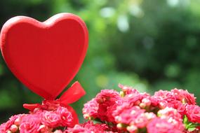 Flower Heart wooden figure