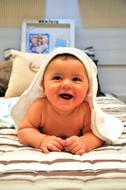 happy baby after bath