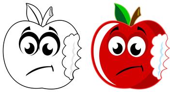 apple art artwork bite cartoon