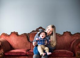 Mother And Baby on sofa