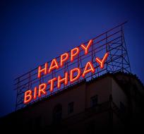 Happy Birthday Photoshop neon sign