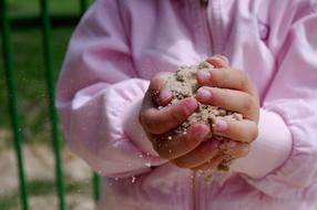 Child Hands Sand