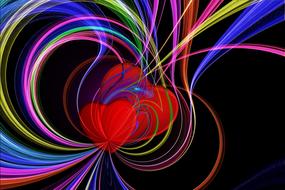 lines rays heart love