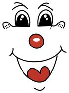 cartoon children clown face