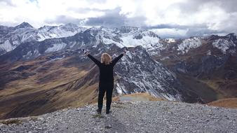 happiness on a mountain peak