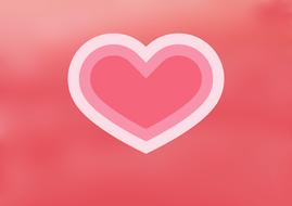 pink Heart in white outline, Valentineâs Day background