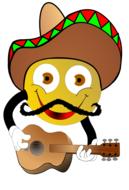 emoticon in the form of a Mexican with a guitar
