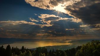 summer sunset over a picturesque landscape