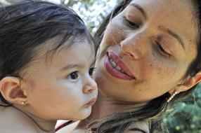 simple love of mother and child close up