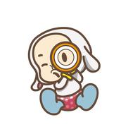 illustration of a little child with a telescope