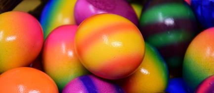 Colorful boiled Easter Eggs