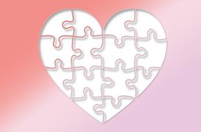 jigsaw puzzle in a heart shape