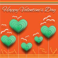 Colorful and beautiful greeting card with "Happy Valentine's Day" with hearts and shapes, clipart