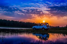 Off-Road Car at Sunset