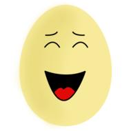 picture of laughing easter egg on white background