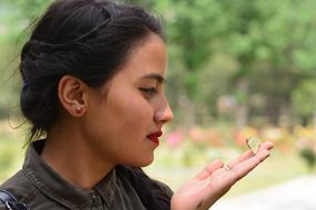 Butterfly and Girl Nature