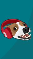 funny comic hairy dog listen to music