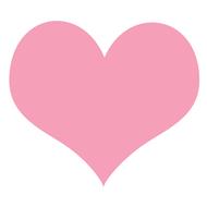 Beautiful, pink heart, at white background, clipart