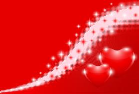 red banner with hearts and white stripe