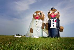 Straw Dolls Wedding Pair