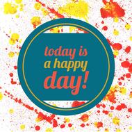 happiness day paint text