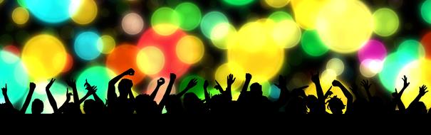 colorful party togetherness people banner