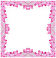 White image in the beautiful and colorful frame with flowers, clipart