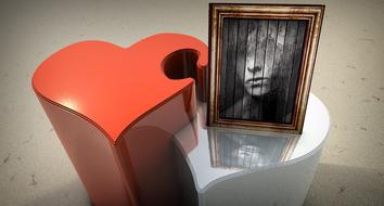 portrait image frame and heart clipart