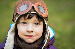 portrait of Boy at Autumn Park