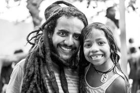 Black And White Portrait of People smiling