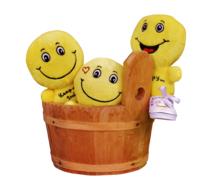funny emoticons in a wooden tub