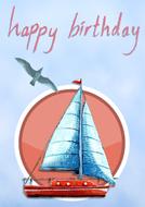 happy birthday on card greeting blue