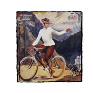 cyclist on vintage postcard