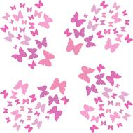 Beautiful and colorful butterflies in shapes, at white background, clipart