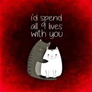 greeting card, cats, fidelity