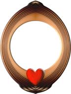 Valentine frame with red heart, at white background, clipart