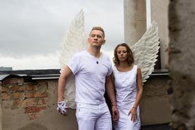 Love angel Couple Outdoors