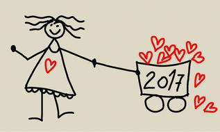 drawing new year celebration