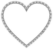 heart, geometric ornament