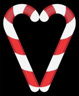 red candy cane christmas heart