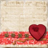 love vintage heart background