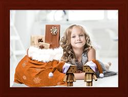 merry christmas girl and gift boxes