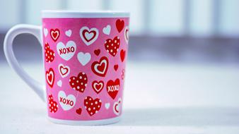 pink cup as a symbol of love